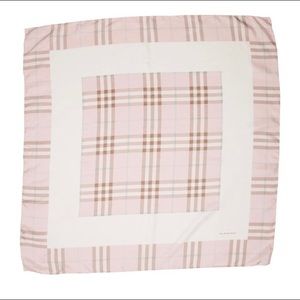 Burberry Pink Plaid Silk Scarf